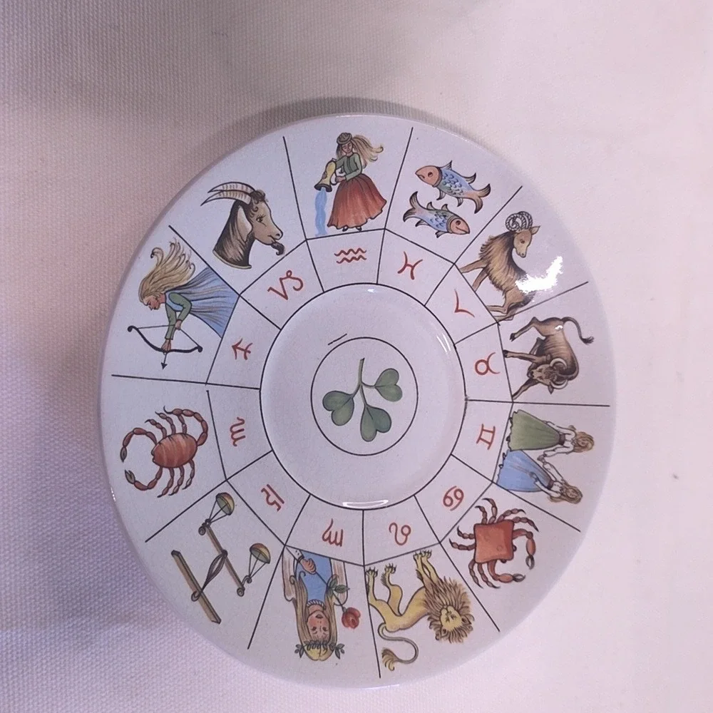 Jon Anton Ironstone Tea Cup Saucer Set White Zodiac Astrology Made in England